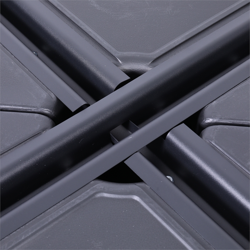 Universal Cantilever Umbrella Base with Grooved Handles and Wheels in Black