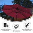 Flash Furniture Montego Commercial 9 FT Solar LED Light Umbrella with Crank and Tilt Functions