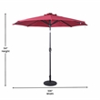 Flash Furniture Montego Commercial 9 FT Solar LED Light Umbrella with Crank and Tilt Functions