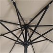 Flash Furniture Montego Commercial Grade 9ft Round Solar LED Umbrella with Crank Lift and Tilt Function