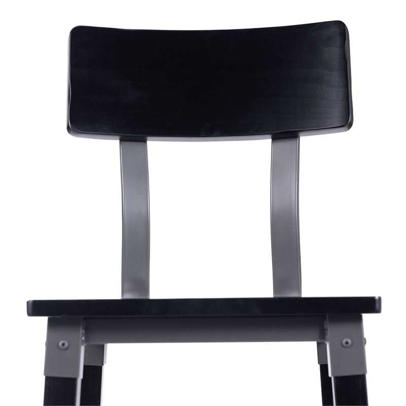 2 Pack Commercial Rustic Black Industrial Style Wood Dining Barstool