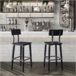 2 Pack Commercial Rustic Black Industrial Style Wood Dining Barstool