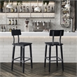2 Pack Commercial Rustic Black Industrial Style Wood Dining Barstool