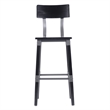 2 Pack Commercial Rustic Black Industrial Style Wood Dining Barstool