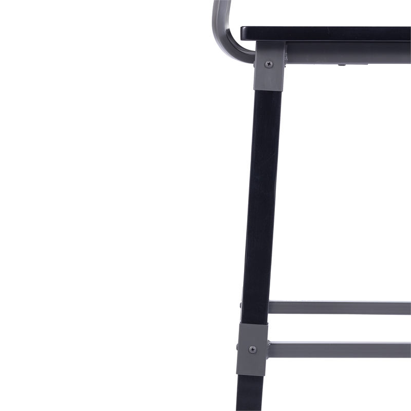 2 Pack Commercial Rustic Black Industrial Style Wood Dining Barstool