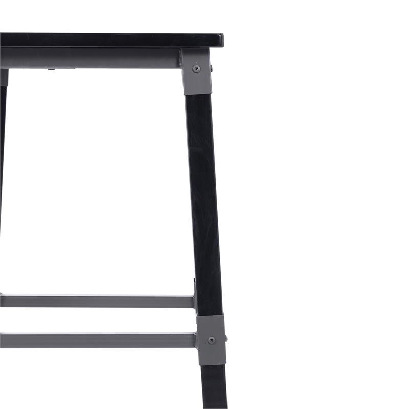 2 Pack Commercial Rustic Black Industrial Style Wood Dining Barstool