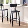 2 Pack Commercial Rustic Black Industrial Style Wood Dining Barstool