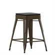 All-Weather GN Commercial Backless Counter Stools-Black Poly Seat-4 PK