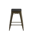 All-Weather GN Commercial Backless Counter Stools-Black Poly Seat-4 PK
