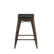 All-Weather GN Commercial Backless Counter Stools-Black Poly Seat-4 PK