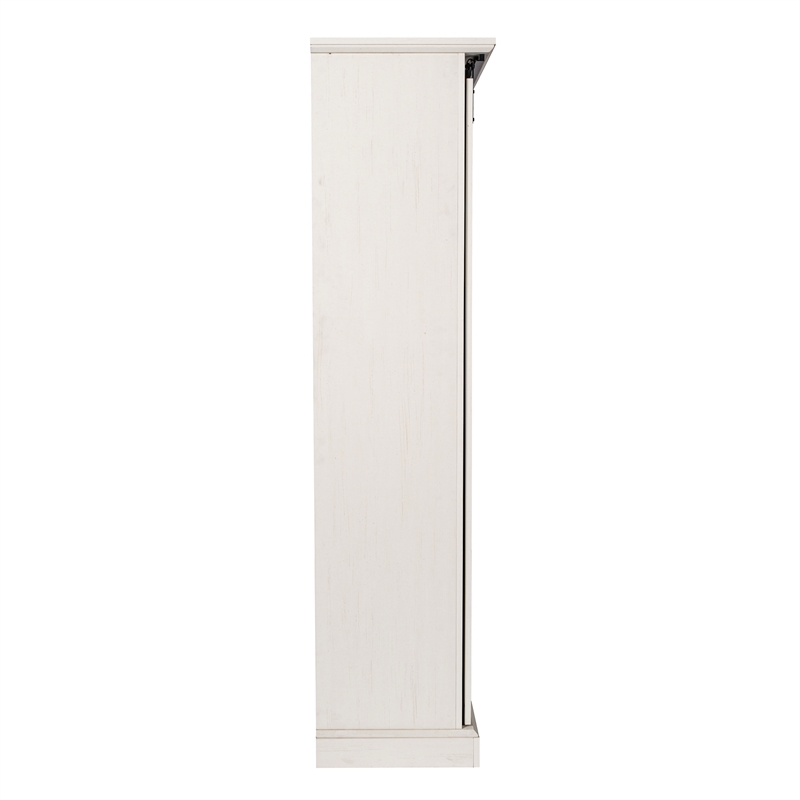 Farmhouse Storage Cabinet with Adjustable Shelves and Sliding Barn Door - White