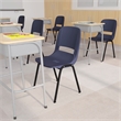661 lb. Capacity Navy Ergonomic Stack Chair w/ Black Frame-16