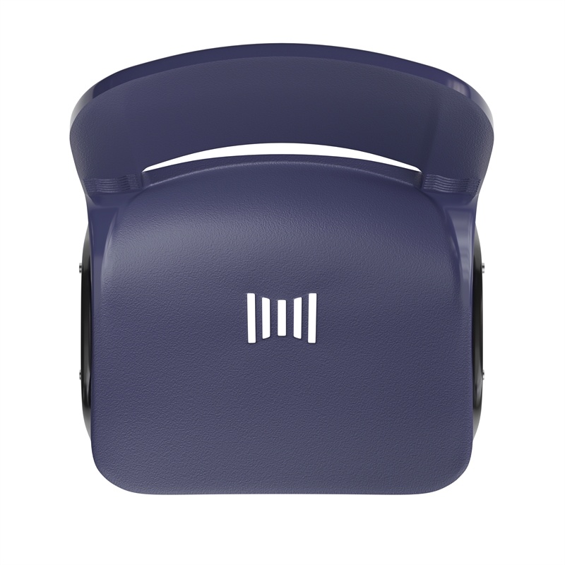 661 lb. Capacity Navy Ergonomic Stack Chair w/ Black Frame-16