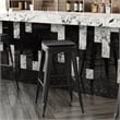 All-Weather Black Commercial Backless Bar Stools-Black Poly Seat-4 PK
