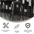 All-Weather Black Commercial Backless Bar Stools-Black Poly Seat-4 PK