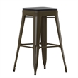 All-Weather GN Commercial Backless Bar Stools-Black Poly Seat-4 PK