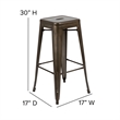 All-Weather GN Commercial Backless Bar Stools-Black Poly Seat-4 PK