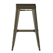All-Weather GN Commercial Backless Bar Stools-Black Poly Seat-4 PK