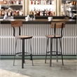 Ant Copper Restaurant Barstool with Wood Seat & Back & Gray Powder Coat Frame