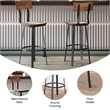 Ant Copper Restaurant Barstool with Wood Seat & Back & Gray Powder Coat Frame