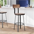 Ant Copper Restaurant Barstool with Wood Seat & Back & Gray Powder Coat Frame