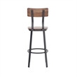 Ant Copper Restaurant Barstool with Wood Seat & Back & Gray Powder Coat Frame