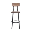 Ant Copper Restaurant Barstool with Wood Seat & Back & Gray Powder Coat Frame