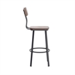 Ant Copper Restaurant Barstool with Wood Seat & Back & Gray Powder Coat Frame