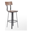 Ant Copper Restaurant Barstool with Wood Seat & Back & Gray Powder Coat Frame