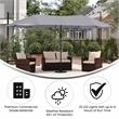 Flash Furniture Elizabeth Commercial Grade 15 FT Triple Head Patio Umbrella with Crank and Easy Lift Functionality