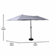 Flash Furniture Elizabeth Commercial Grade 15 FT Triple Head Patio Umbrella with Crank and Easy Lift Functionality