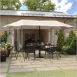Flash Furniture Elizabeth Commercial Grade 15 FT Triple Head Patio Umbrella with Crank and Easy Lift Functionality