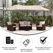 Flash Furniture Elizabeth Commercial Grade 15 FT Triple Head Patio Umbrella with Crank and Easy Lift Functionality