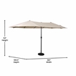 Flash Furniture Elizabeth Commercial Grade 15 FT Triple Head Patio Umbrella with Crank and Easy Lift Functionality