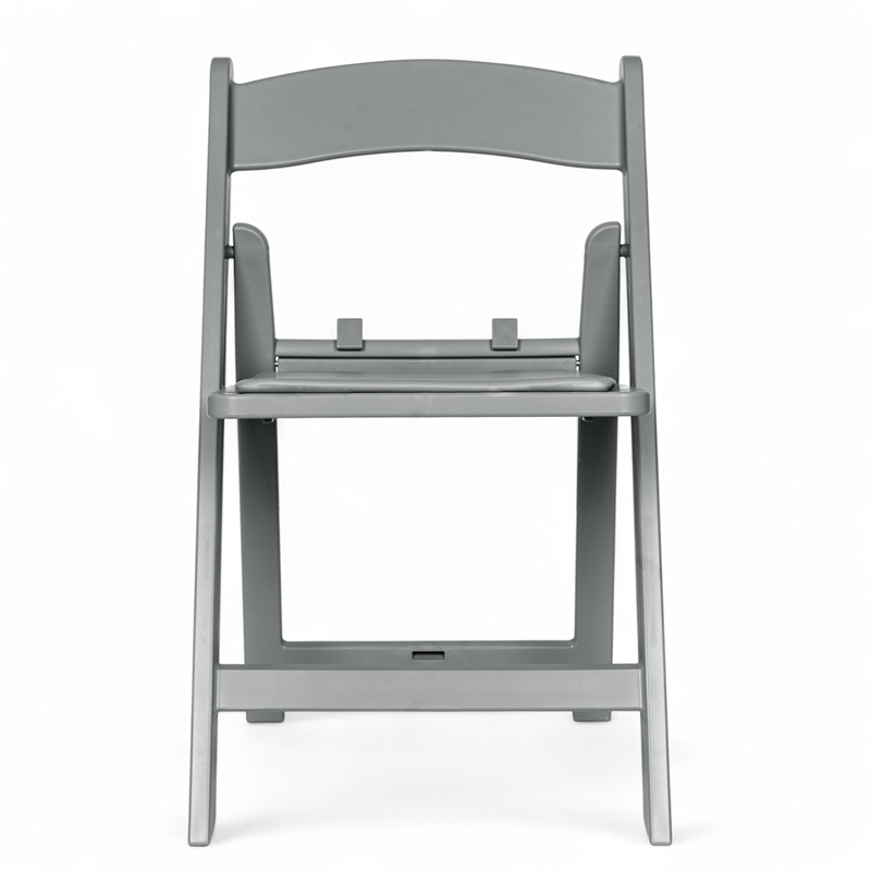 Flash Furniture Kids Gray Resin Folding Chair with Gray Vinyl Padded Seat
