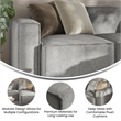 Contemporary Modular Sectional Sofa Left Side Chair with Armrest - Gray Fabric
