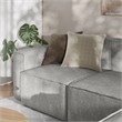 Contemporary Modular Sectional Sofa Left Side Chair with Armrest - Gray Fabric