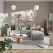 Contemporary Modular Sectional Sofa Left Side Chair with Armrest - Gray Fabric