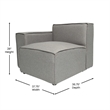 Contemporary Modular Sectional Sofa Left Side Chair with Armrest - Gray Fabric