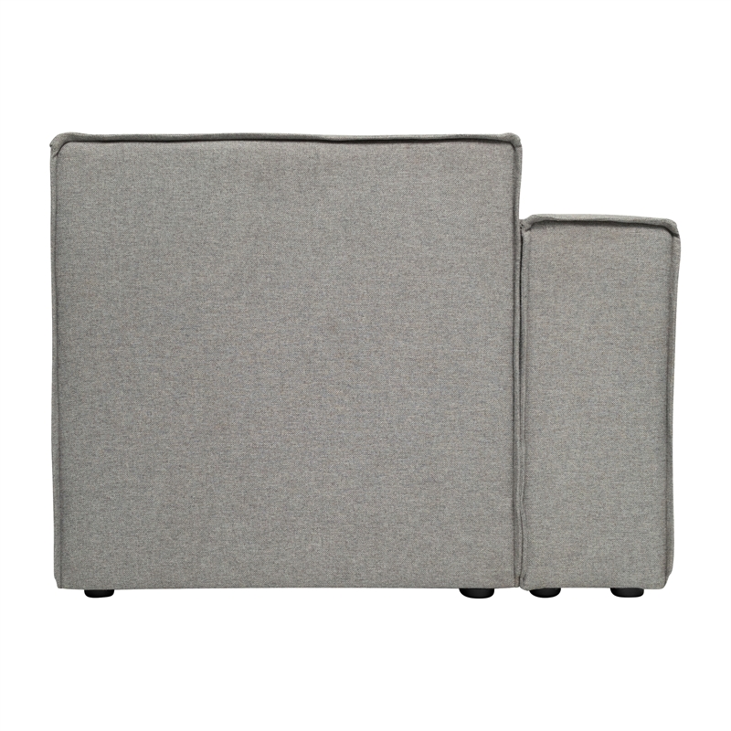 Contemporary Modular Sectional Sofa Left Side Chair with Armrest - Gray Fabric