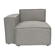 Contemporary Modular Sectional Sofa Left Side Chair with Armrest - Gray Fabric