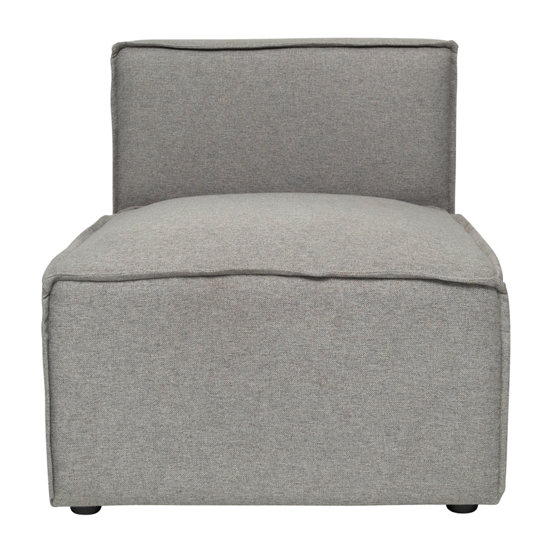 Contemporary Modular Sectional Sofa Armless Middle Chair in Gray Fabric