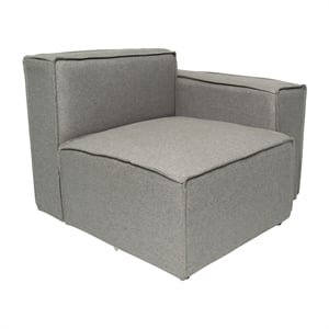 Contemporary Modular Sectional Sofa Right Side Chair with Armrest - Gray Fabric