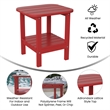 Commercial Grade All-Weather Adirondack Style Patio Side Table in Red