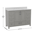 48 Inch Bathroom Vanity with Sink Storage Cabinet and 9 Drawers in Gray