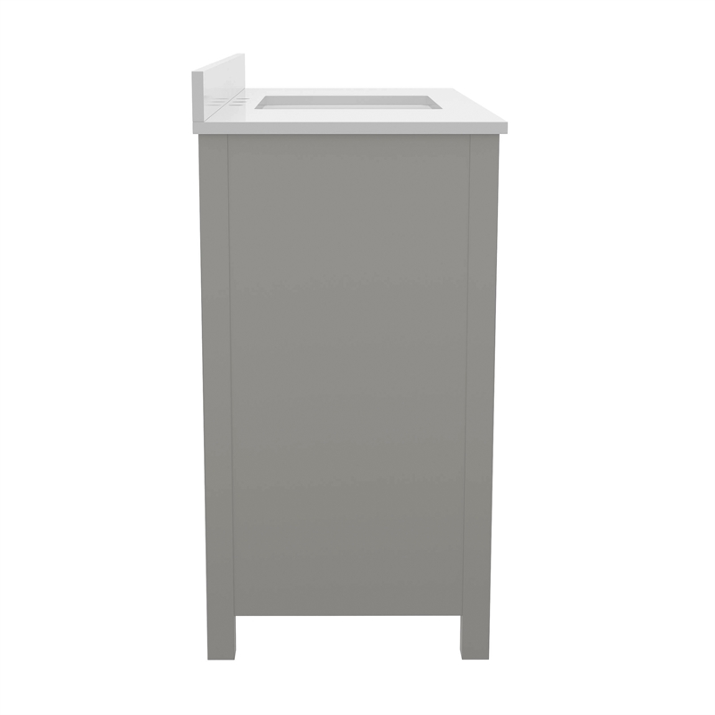 48 Inch Bathroom Vanity with Sink Storage Cabinet and 9 Drawers in Gray