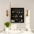 Recessed Bathroom Medicine Cabinet with Beveled Mirror in Gold - 24x30