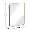 Recessed Bathroom Medicine Cabinet with Beveled Mirror in Gold - 24x30