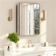 Recessed Bathroom Medicine Cabinet with Beveled Mirror in Gold - 24x30