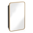 Recessed Bathroom Medicine Cabinet with Beveled Mirror in Gold - 16x24